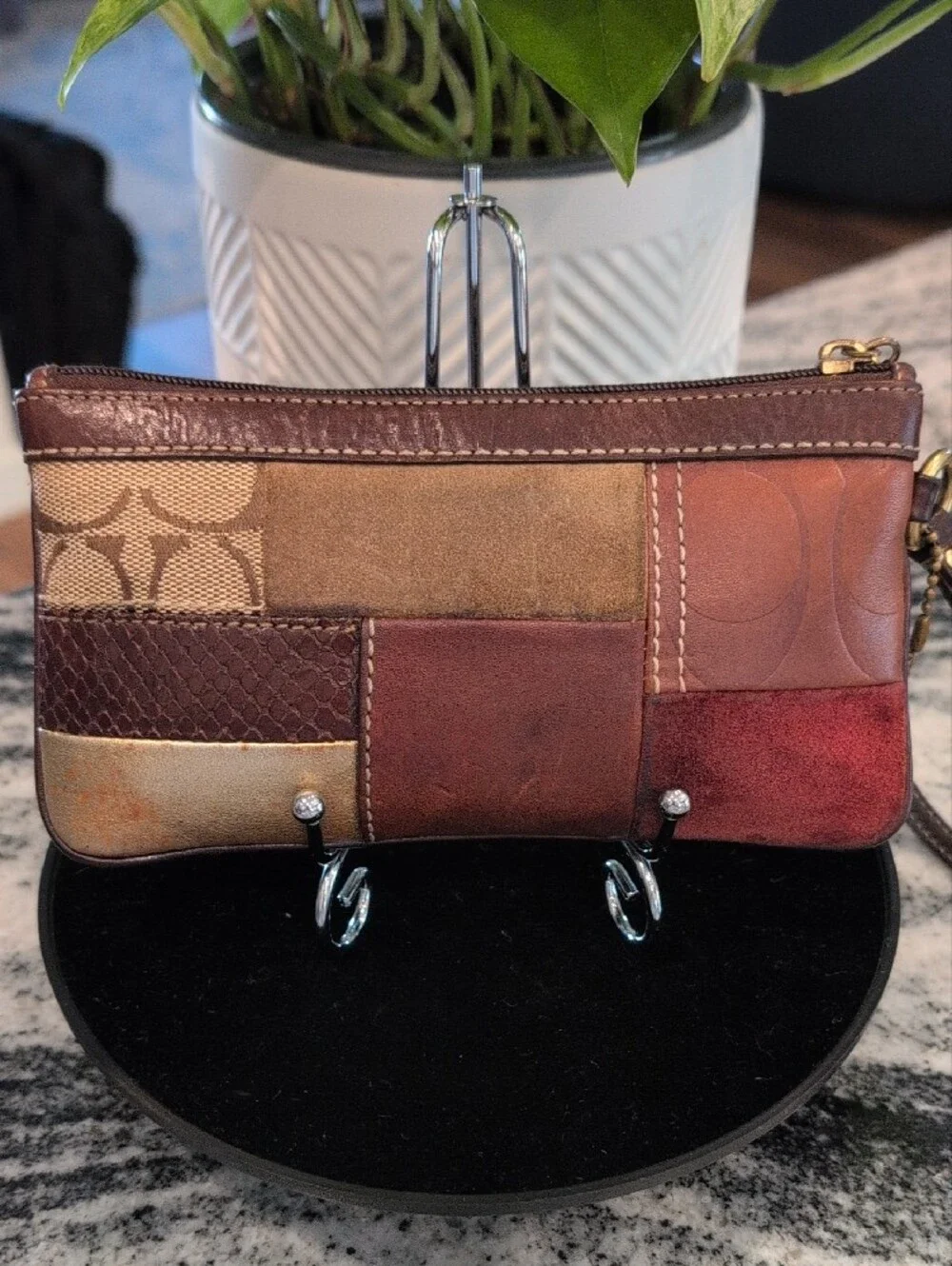 Coach Patchwork Wristlet Vintage Calf Hair No Callouts